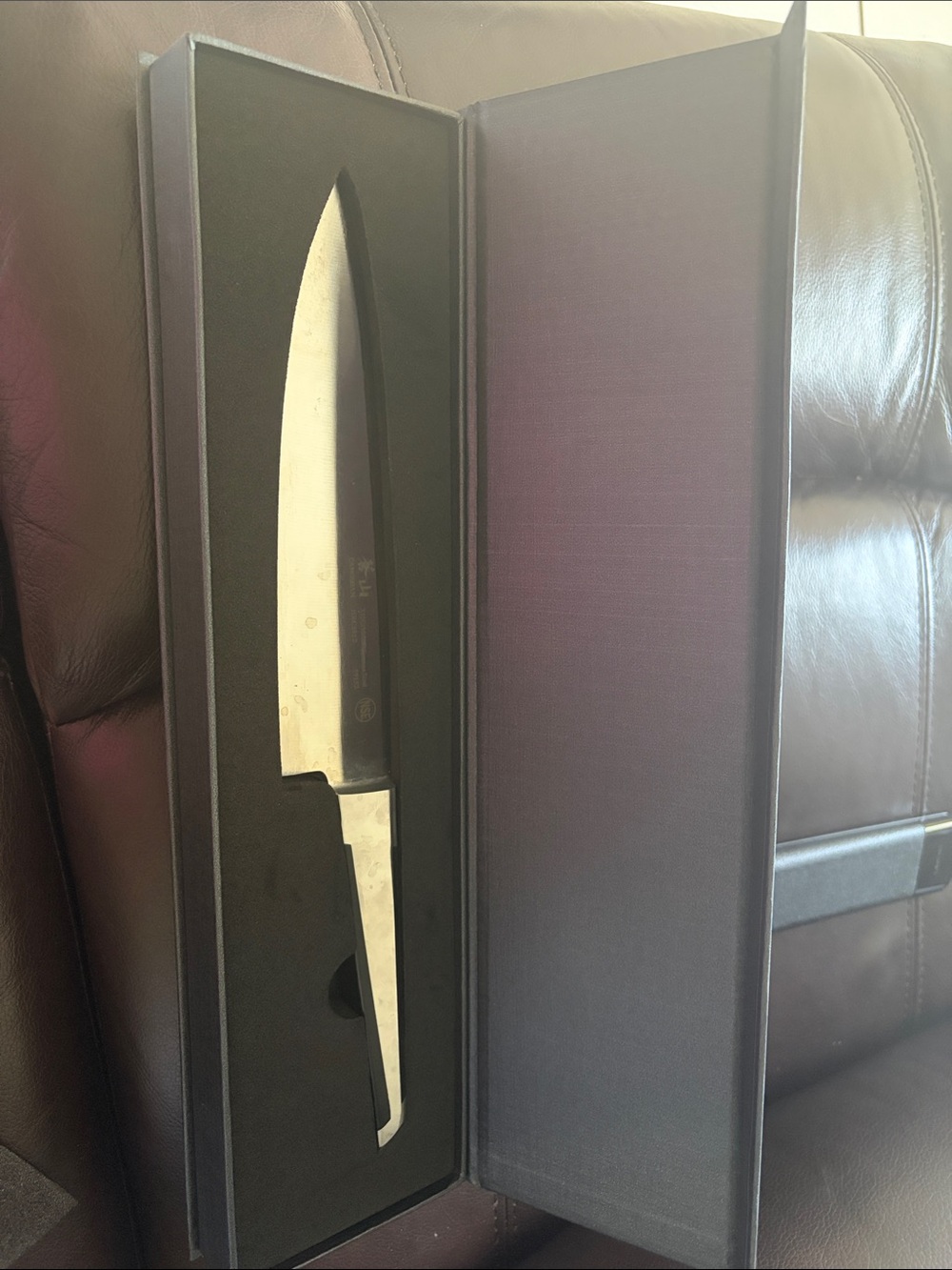 Premium Stainless Steel Chef Knife with Silver Blade and Black Handle